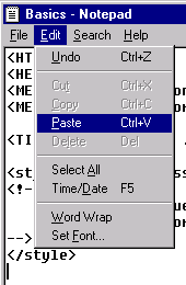 getting ready to paste